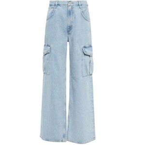 AGOLDE Minka Wide Leg Cargo Pocket Denim Jeans Light Blue High Rise 30 x 31